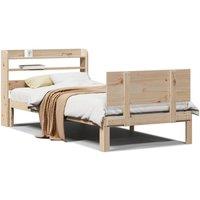 Berkfield Home Bed Frame with Headboard without Mattress 90x190 cm Single in Brown