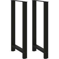 Berkfield Home Coffee Table Legs Black 2 pcs 60x(110-111) cm Steel