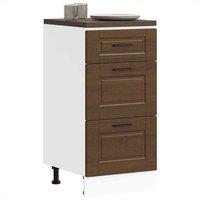 Berkfield Home Kitchen Base Cabinet Porto Brown Oak Engineered Wood