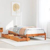 Berkfield Home Bed Frame without Mattress Wax Brown 90x200 cm Solid Wood Pine