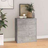 Berkfield Home Sideboard with 4 Drawers 60x30.5x71 cm Concrete Grey