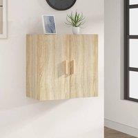 Berkfield Home Wall Cabinet Sonoma Oak 60x30x60 cm Engineered Wood in Brown | Size: 60 x 30 x 60 cm