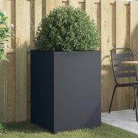 Berkfield Home Planter Anthracite 52x48x75 cm Steel in Black | Size: 52 x 48 x 75 cm
