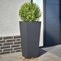 Berkfield Home Garden Planters Anthracite 2 pcs 35x35x75 cm Steel in Black | Size: 35 x 35 x 75 cm