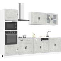 Berkfield Home 7 Piece Kitchen Cabinet Set Kalmar Concrete Grey Engineered Wood