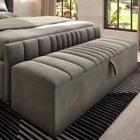 PARADISE BEDS LTD Sleek Ottoman Storage Footstool in Grey | Size: 120 cm x 45 cm