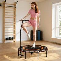 HOMCOM Foldable Trampoline w/ Adjust Handle, Max Load 150 KG, Orange | Size: 120 x 120 cm