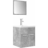 Berkfield Home 3 Piece Bathroom Furniture Set Concrete Grey Engineered Wood