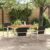 Berkfield Home 5 Piece Garden Dining Set Solid Wood Acacia in Brown