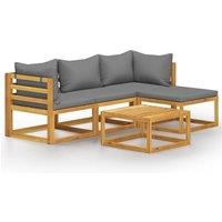 Berkfield Home 6 pc Garden Lounge Set with Cushions Solid Wood Acacia (UK/IE/FI/ in Brown