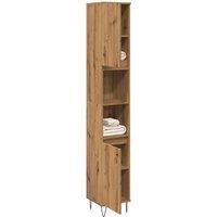 Berkfield Home Bathroom Cabinet Artisan Oak 30x30x190 cm Engineered Wood in Brown | Size: 30 x 30 x 190 cm