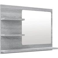Berkfield Home Bathroom Mirror Grey Sonoma 60x10.5x45 cm Engineered Wood