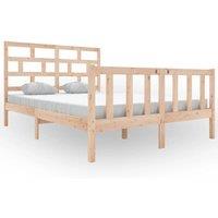 Berkfield Home Bed Frame Solid Wood Pine 140x200 cm in Light Tan