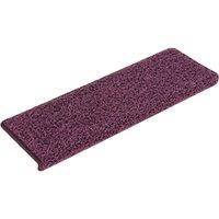 Berkfield Home Carpet Stair Treads 15 pcs 65x21x4 cm Dark Purple | Size: Medium