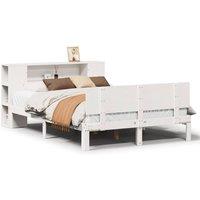 Berkfield Home Bookcase Bed without Mattress White 140x200cm Solid Wood Pine | Size: 140x200 cm