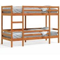 Berkfield Home Bunk Bed Frame Wax Brown 75x190 cm Small Single Solid Wood Pine