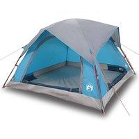 Berkfield Home Camping Tent Cabin 4-Person Blue Waterproof