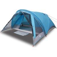 Berkfield Home Camping Tent Cabin 4-Person Blue Waterproof