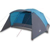 Berkfield Home Camping Tent with Porch 4-Person Blue Waterproof