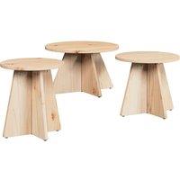 Berkfield Home Coffee Table 3 pcs Natural Solid pine wood