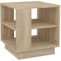 Berkfield Home Coffee Table Sonoma Oak 40x40x43 cm Engineered Wood in Beige | Size: 40 x 40 x 43 cm