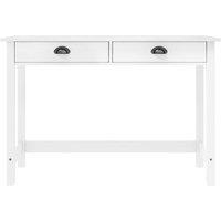 Berkfield Home Console Table Hill with 2 Drawers 110x45x74 cm Solid Pine Wood in White | Size: 110 x 45 x 74 cm