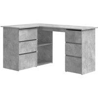 Berkfield Home Corner Desk Concrete Grey 145x100x76 cm Engineered Wood | Size: 145 x 100 x 76 cm