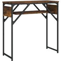 Berkfield Home Console Table with Shelf Smoked Oak 75x30x75cm Engineered Wood in Brown | Size: 75 x 30 x 75 cm