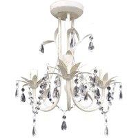 Berkfield Home Crystal Pendant Ceiling Lamp Chandeliers 2 pcs Elegant White