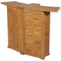 Berkfield Home Folding Bar Table 155x53x105 cm Solid Teak Wood in Brown | Size: 155 x 53 x 105 cm