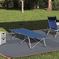 Berkfield Home Folding Camping Bed Blue Metal, Fabric Standard Foldable