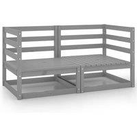 Berkfield Home Garden 2-Seater Sofa Grey Solid Pinewood