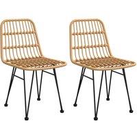 Berkfield Home Garden Chairs 2 pcs 48x62x84 cm PE Rattan in Brown | Size: 48 x 62 x 84 cm