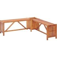 Berkfield Home Garden Corner Bench with Planter 117x117x40cm Solid Acacia Wood in Brown | Size: 117 x 117 x 40 cm