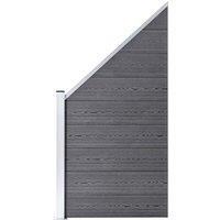 Berkfield Home WPC Fence Set 1 Square + 1 Slanted 273x186 cm Grey