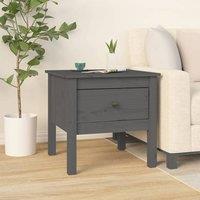Berkfield Home Side Table Grey 50x50x49 cm Solid Wood Pine | Size: 50 x 50 x 49 cm
