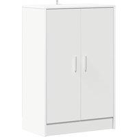 Berkfield Home Shoe Cabinet White 60x35x92 cm Engineered Wood | Size: 60 x 35 x 92 cm