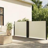 Berkfield Home Retractable Side Awning Cream 120x1200 cm