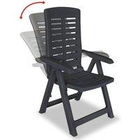 Berkfield Home Reclining Garden Chairs 2 pcs Plastic Anthracite in Black