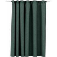 Berkfield Home Linen-Look Blackout Curtain with Hooks Green 290x245 cm