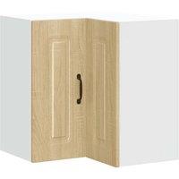 Berkfield Home Kitchen Wall Corner Cabinet Kalmar Sonoma Oak Engineered Wood in Light Tan
