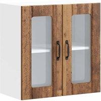 Berkfield Home Kitchen Wall Cabinet with Glass Door Lucca Old Wood Engineered Wood in Brown