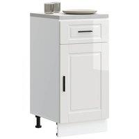 Berkfield Home Kitchen Base Cabinet Porto High Gloss White Engineered Wood