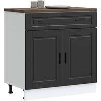 Berkfield Home Kitchen Base Cabinet Porto Black Engineered Wood