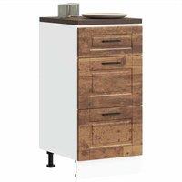 Berkfield Home Kitchen Base Cabinet Porto Old Wood Engineered Wood in Brown