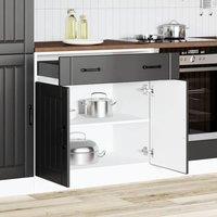 Berkfield Home Kitchen Base Cabinet Lucca Black Engineered Wood