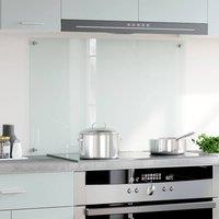 Berkfield Home Kitchen Backsplash Transparent 90x60 cm Tempered Glass in Clear