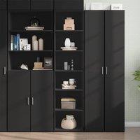 Berkfield Home Highboard Black 45x41x185 cm Engineered Wood | Size: 45 x 41 x 185 cm