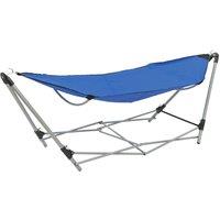 Berkfield Home Hammock with Foldable Stand Blue