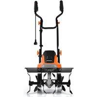 Costway 1500W Electric Tiller Garden Soil Cultivator Rotavator in Orange